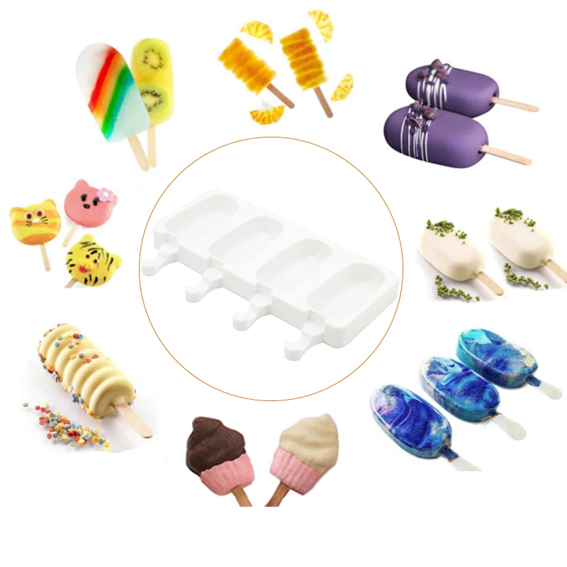 

DIY Silicone Freezer Ice Cream Makers Mold For Ice Cube Moulds Dessert Cake Decorating Baking Molds Tray Popsicle Kitchen Tools