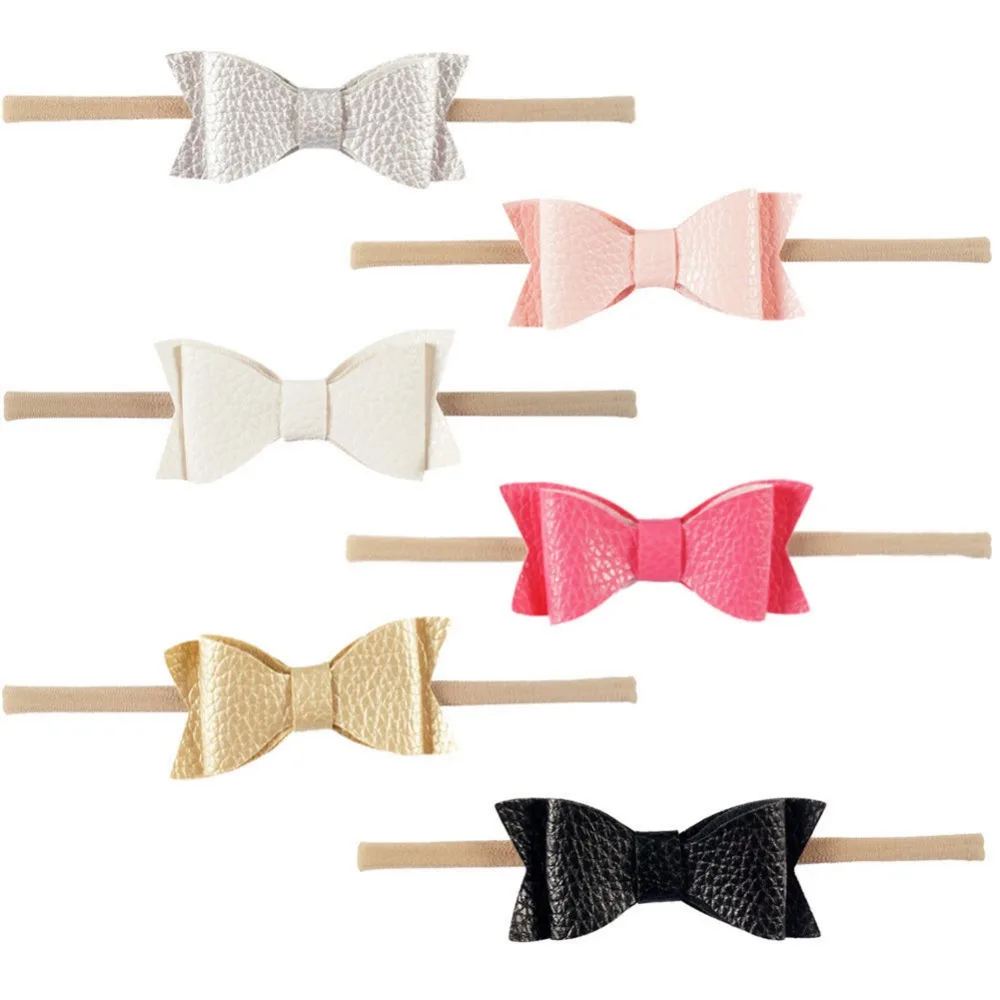 

1PC Kids Small Bow Knot Headband Children Headwear Leather Infant Toddler Girls Headbands Hair Bands Accessories