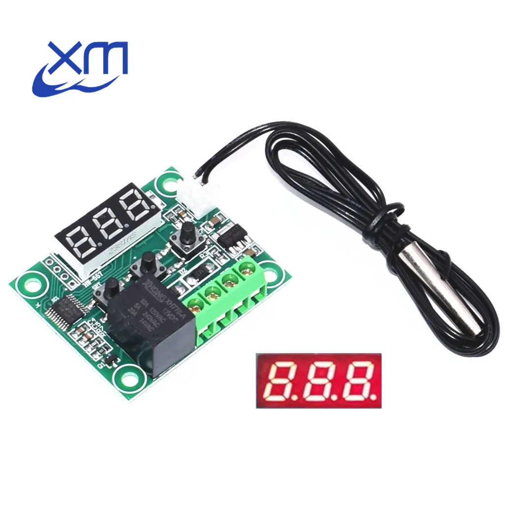 

1PCS W1209 DC 12V heat cool temp thermostat temperature control switch temperature controller thermometer w1209 led digital 50CM