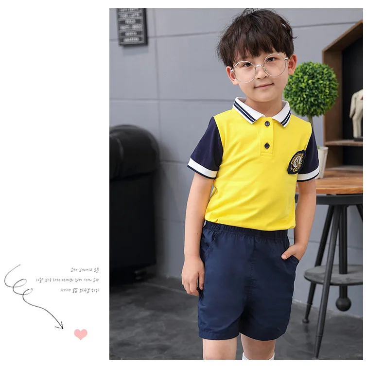 Новые модели, комплекты школьной формы для мальчиков и девочек, хлопковая Футболка + штаны, комплекты с юбкой-пачкой, костюмы для