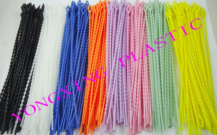 

160pcs/lot 3X180 zip releasable knot cable tie 8 color black white pink yellow orange green purple blue