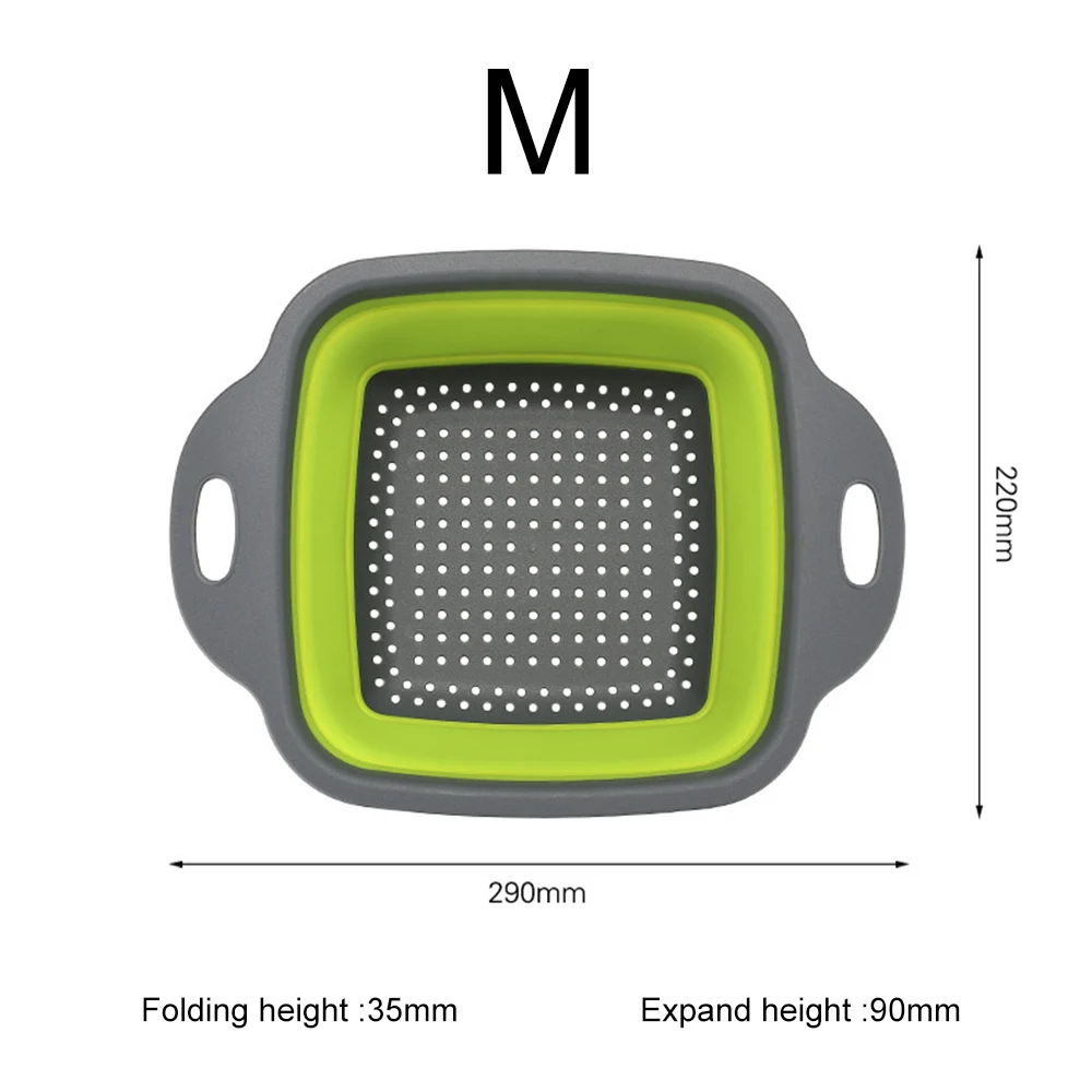 Складной силиконовый дуршлаг для мытья овощей, фруктов, выдвижная корзина для еды, макаронных изделий, ситечко, кухонный гаджет, инструмент для приготовления пищи