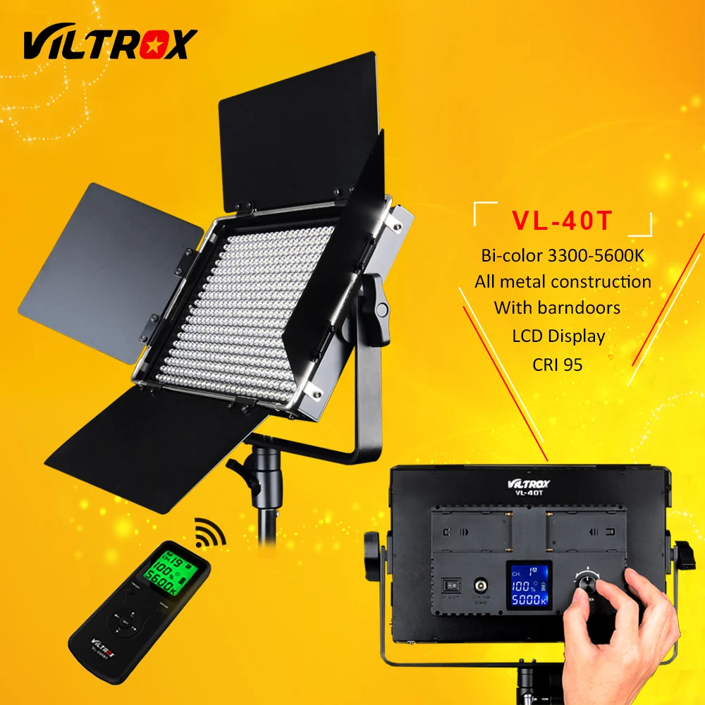 Viltrox VL 40T 540 LED Studio Video 3200K 5600K тонкая Двухцветная светодиодная лампа с регулируемой