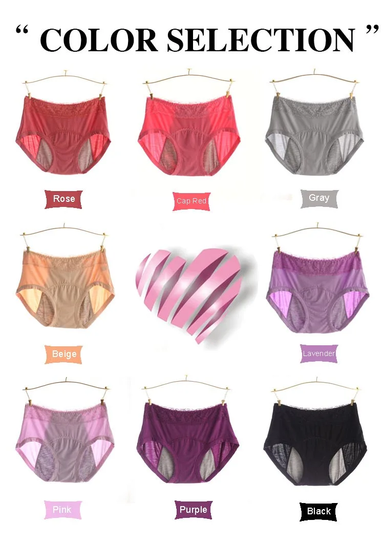 Menstrual Period High Waist Underwear Women Cotton Panties Ladies Seamless Lace Briefs Physiological Leakproof Female Underpants (14)