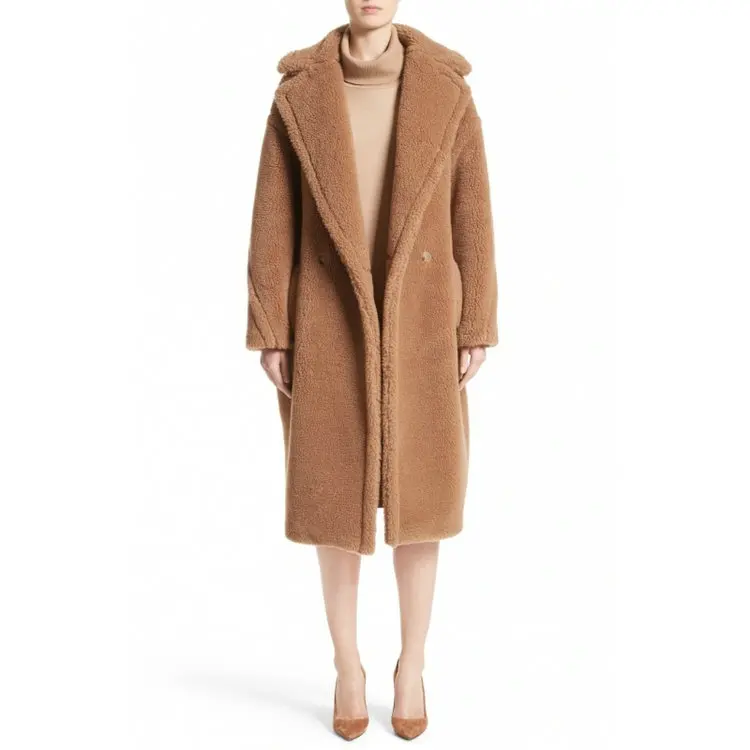 Новейшая женская зимняя ветровка модная коричневая Толстая теплая шуба из искусственного лисьего меха с длинным рукавом XHSD-319