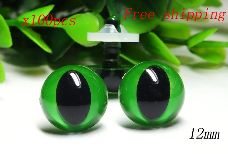 

12mm safety eyes cat colorful come with washers 50pairs for green color