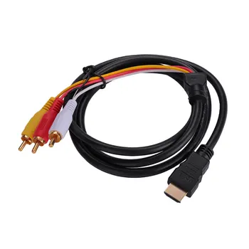 

Universal 1.5 Meter HDMI Male to 3RCA AV Port Cable Lead Line For TV HDTV DVD 1080P