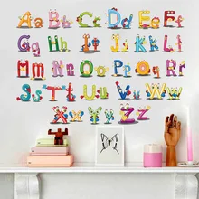 Пазл раннее образование паста 26 Английский алфавит наклейки на стену для детской комнаты мультфильм искусство спальня стены фон наклейка