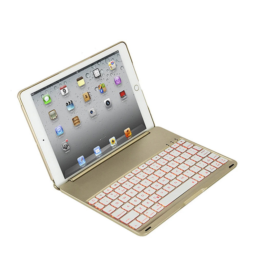 

Slim Wireless Aluminum  keyboard cover Bluetooth keyboard  3.0 for ipad pro 9.7 with 7 colors backlight , English layout