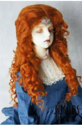 JD139 1/3 SD мохер BJD парик длинные MID прощание вьющиеся кукла парик 8-9 дюймов кукла аксессуары - Цвет: carrot red M8