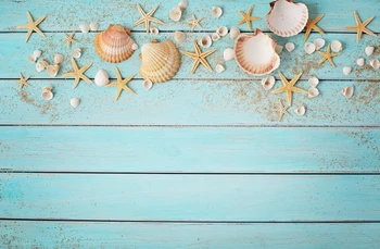 

blue wood background sea star photo studio photography digital printing pet newborn photo backdrop children backdrop w-650