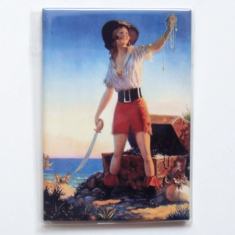 Poster , Vintage pin up girl Fridge SFM 17 UN CRACK souvenir Drop Shipping Accept