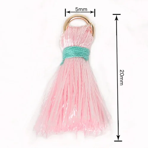 Шелковая кисточка Подвески ожерелье застежки для сережек кисточки для изготовления ювелирных изделий Кисти мешочек для серег пошив одежды DIY 20 мм+ 5 мм 20 шт./партия - Цвет: Pink
