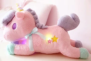 Светящаяся плюшевая кукла-единорог, игрушечный единорог с подсветкой, яркие огни, светящиеся животные, Детская Ночная игрушка для мальчиков и девочек 55 см - Цвет: glowing pink B