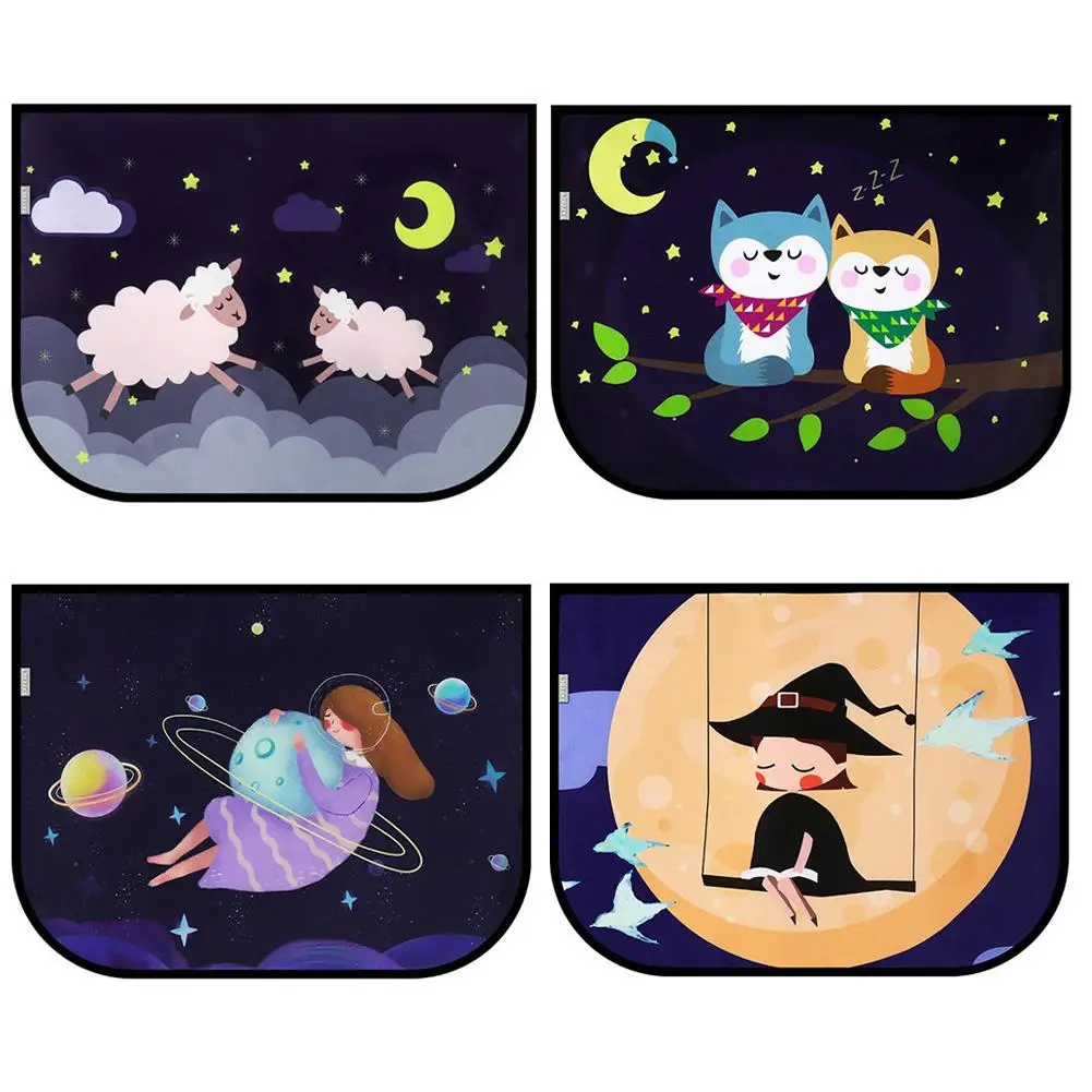Universal Car Side Sunshade Cartoon Curtain Window Sun Curtain For Kids Curtains Cars Rear Side Car Accessories