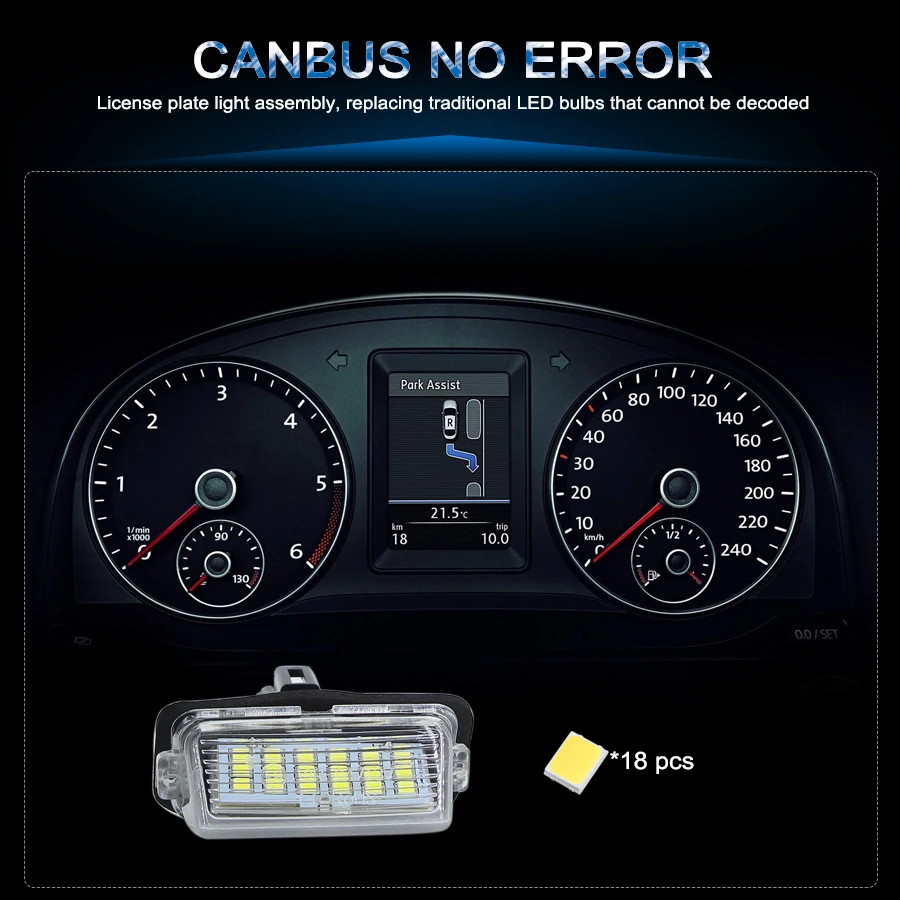 2 шт. Автомобильные светодиодные лампы CanBus для номерного знака Toyota Corolla 5D/ Camry /Yaris