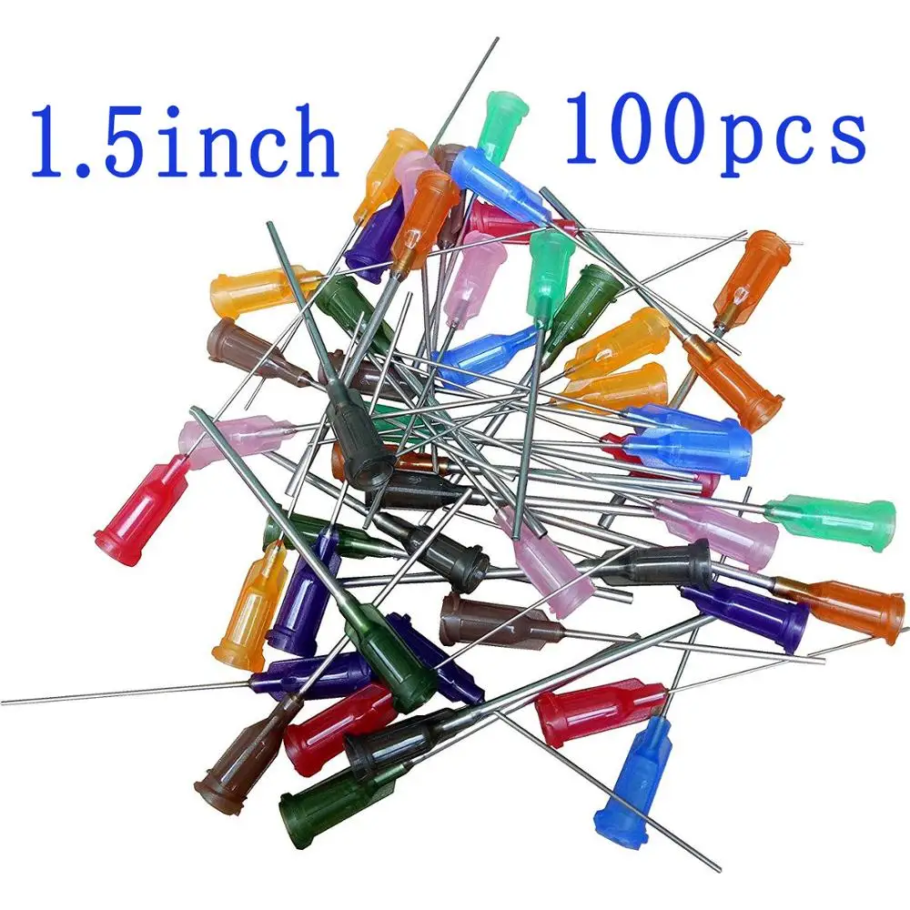 

Syringe Dispensing Needles 14G,15G,16G,18G,20G,21G,22G,23G,25G,27G With Luer Lock,Blunt Tip 1.5inch Length,100 PCS, Non-sterile