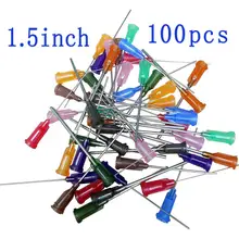 Syringe Dispensing Needles 14G,15G,16G,18G,20G,21G,22G,23G,25G,27G With Luer Lock,Blunt Tip,1.5 Inch Length,100 PCS/Bag tt 14g 27g 1000pcs bag dispensing needles blunt glue liquid dispenser dispensing needle plastic tapered tips