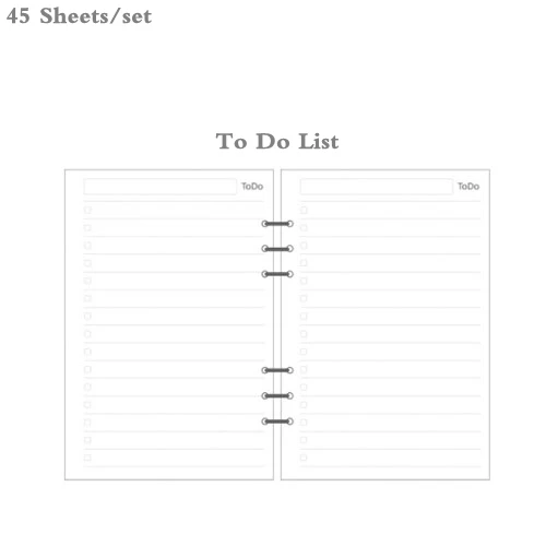 A5 A6 A7 Notebook Refill Spiral Binder Planner Inner Page Inside Paper Planner Dairy Weekly Monthly Plan - Цвет: To Do List