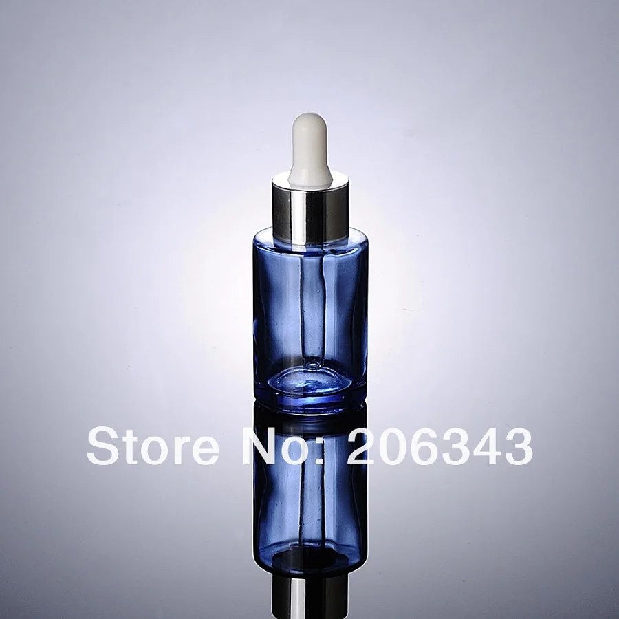 30 мл прозрачный синий стеклянный флакон-капельница с сывороткой/эмульсией/эссенцией/эфирным маслом/жидкостью/водой косметическая упаковка