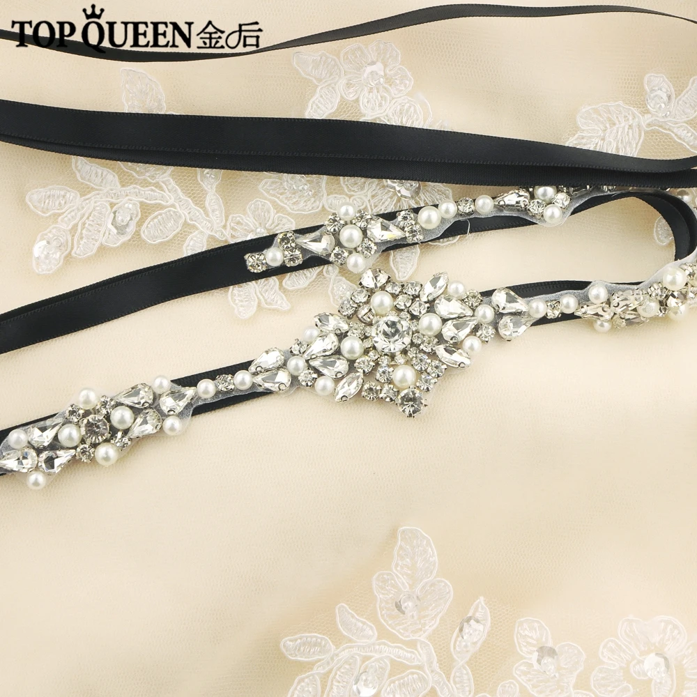 TOPQUEEN S357 свадебные пояса, accessoire Mariage, ремешок для свадебного платья, невеста пояс свадебные пояса Belts1CM ленты Быстрая доставка