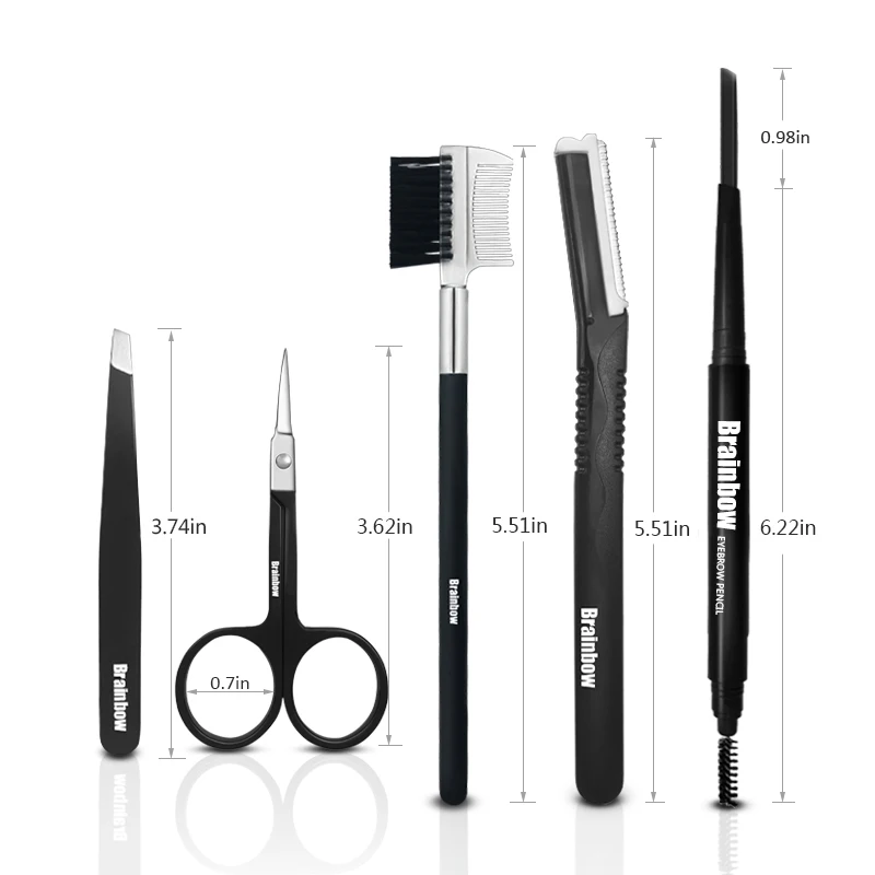 Brainbow 5pcs/bag Makeup Tool Kit Eyebrow Pen Eyebrow Tweezer Trimmer Razor Makeup Brushes Makeup Scissors Eyes Beauty Essential Brainbow 5pcs/bag Makeup Tool Kit Eyebrow Pen Eyebrow Tweezer Trimmer Razor Makeup Brushes Makeup Scissors Eyes Beauty Essential