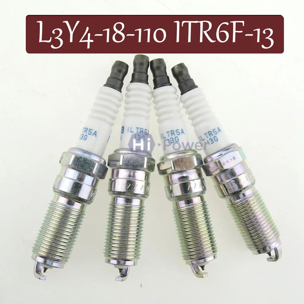 Iridium Spark Plug L3Y2-18-110 ILTR5A-13G ITV16 3811 6859, LFJD-18-110-9U LFG1-18-110 LFJD-18-110, 0000-18-L3Y2 000018L3Y2, LFJD181109U LFG118110 LFJD18110 for Mazda 3 5 6 CX-7 Tribute 2.5L 05
