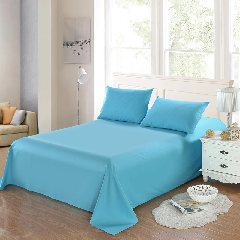 100 cotton Flat Sheet solid color Queen King Size Bed Sheets Bedding Bed Sheet Mattress Cover