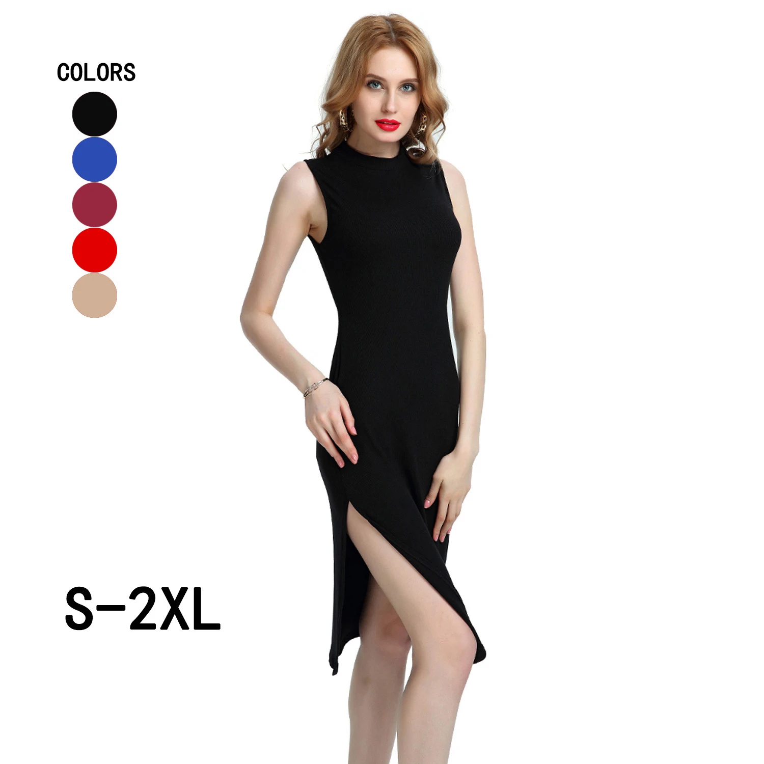 Чистый цвет пикантные Женская летняя обувь Bodycon Платья для женщин S-XXL девочек