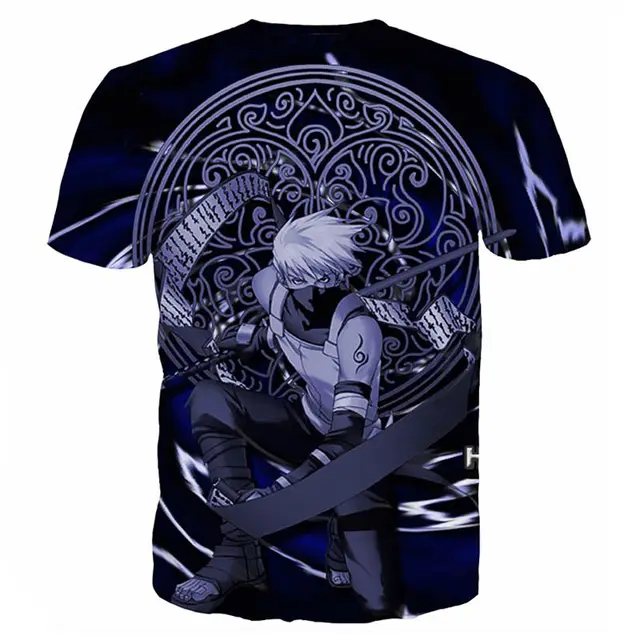 Naruto Kakashi Print Short Sleeve Casual T Shirt