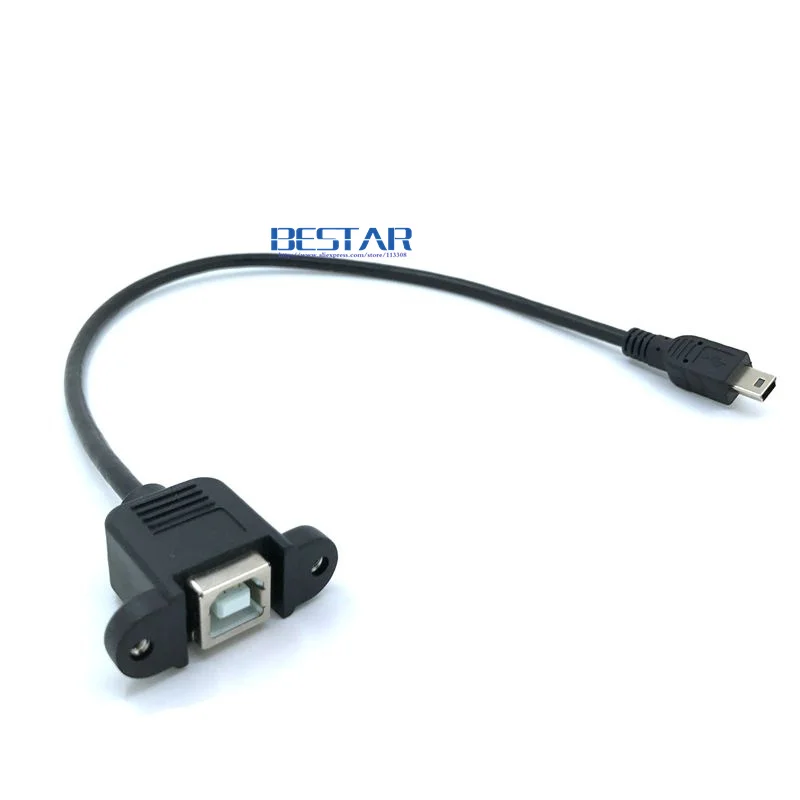 Мини-usb 5pin мини-usb 2,0 папа-USB 2,0 B Тип гнездовой Соединительный кабель 30 см 50 см с отверстием для крепления в панель USB мини-usb кабель