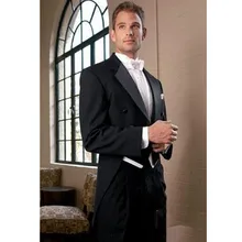 Новые мужские костюмы, мужской костюм, черный Фрак, пиджак жениха+ брюки+ жилет с галстуком-бабочкой, мужские свадебные костюмы, смокинг
