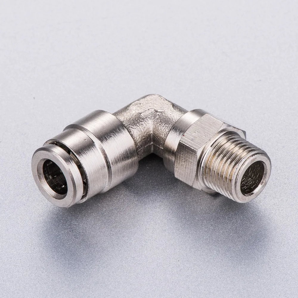 

Pneumatic 12 10 8 6 4mm Hose Tube 1/4"BSP 1/2" 3/8" 1/8" Male Thread Stainless steel 316 L Shape Gas Quick Joint Fitting