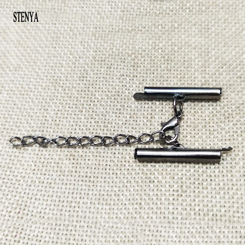 

STENYA Gun Black Multylayers Necklace Connector Extension Chains Lobster Swivel Clasps Pinch Bails Tube Spacers Ropes Crimps End