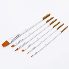6 шт Акварельная гуашь Краска Ручка нейлон волосы деревянная ручка золотой хвост детская кисть для рисования набор крюк линия ручка Рисование Искусство Escolar