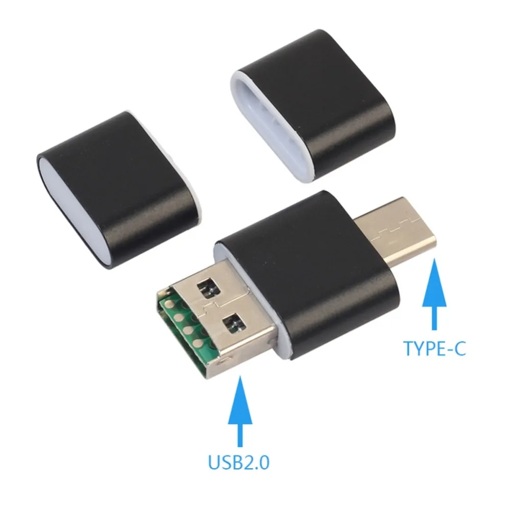 Универсальный картридер 3 в 1 OTG Type C USB 0 usb хаб комбинированный с Micro на 2 слота TF SD
