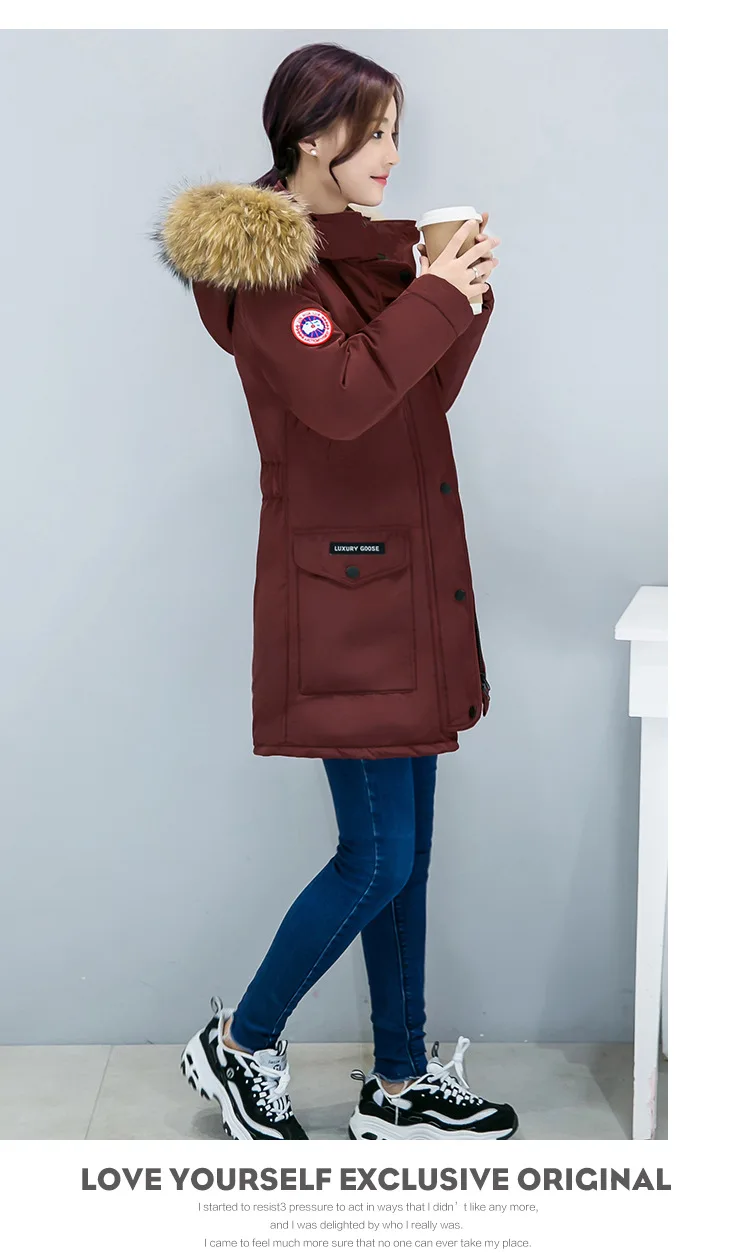 New winter cotton jacket female hooded women's long big yards thickening parkas manufacturer wholesale HS7373