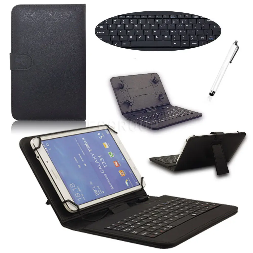 

Tablet Case With Micro USB Keyboard For 9.7 10 10.1 Inch Android Tablet PC For Samsung Lenovo Huawei Leather Case Stand Cover