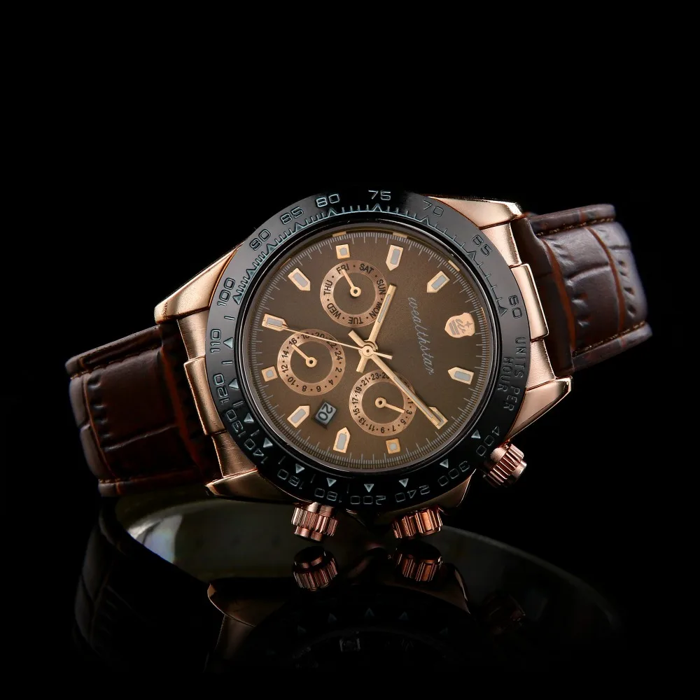 

Display Rolexable Luxury Brand Leather strap Daytona Fashion Casual Business Military GMT Male watches Men Role Fashion Watches