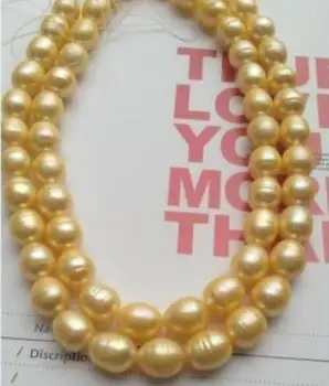 

CHARMING NATURAL12-14MM PEARL NECKLACE YELLOW CLASP 35" 50"