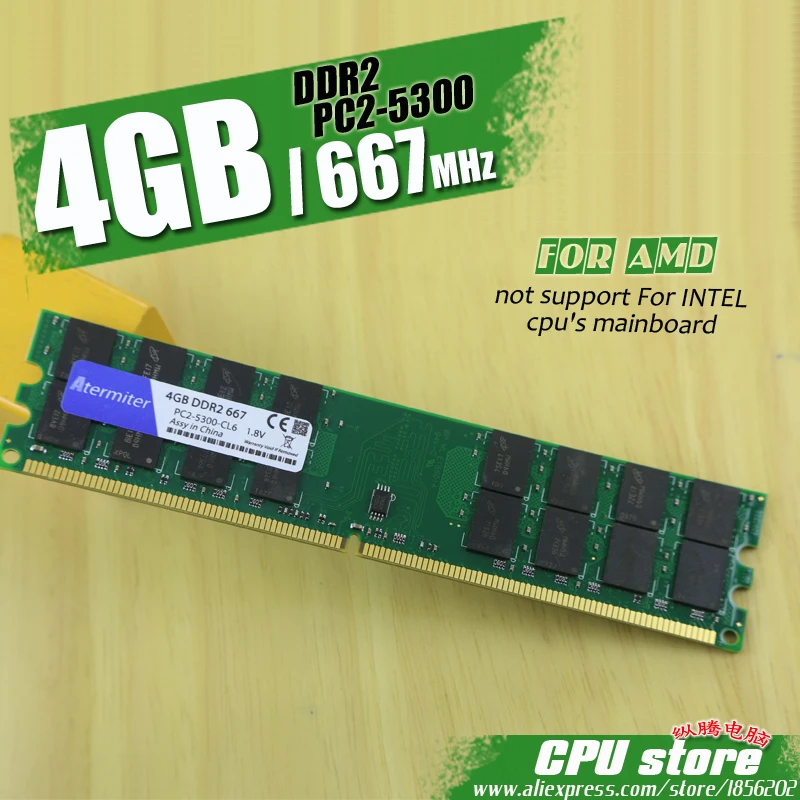 

New 4GB DDR2 PC2-5300 667MHz For Desktop PC DIMM Memory RAM 240 pins For AMD System High Compatible