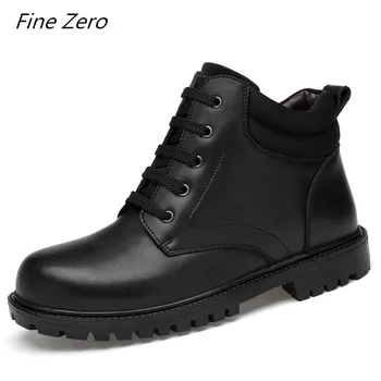

New Genuine Leather Comfortable Men's Boots Winter Warm Snow Boots Motorcycle Mens Ankle Boots Autumn Men Oxford Shoes