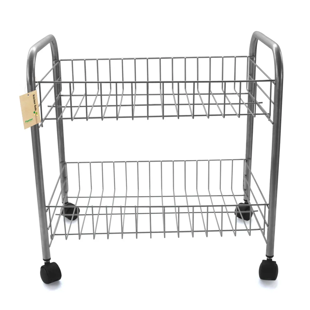 Finether 2 Tier Wire Rolling Cart Shelf Shelving Rack Shoes Finether 2 Tier Wire Rolling Cart Shelf Shelving Rack Shoes Books With Wheels Laundry Storage Basket In Holders Racks From
