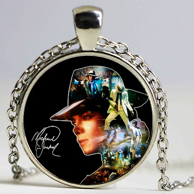 Michael Jackson Pendant Necklace B&M 2016 New Vintage Glass Necklace