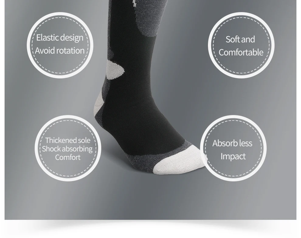 COPOZZ брендовые Лыжные носки зимние спортивные носки для сноуборда мужские и женские толстые теплые носки для велоспорта впитывающие влагу высокие эластичные носки