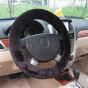 

FLY5D Car Steering Wheel Cover Winter Plush 38CM Universal Auto Steering Wheel Cover Fluffy Car Streeing-Cover Protector Cushion