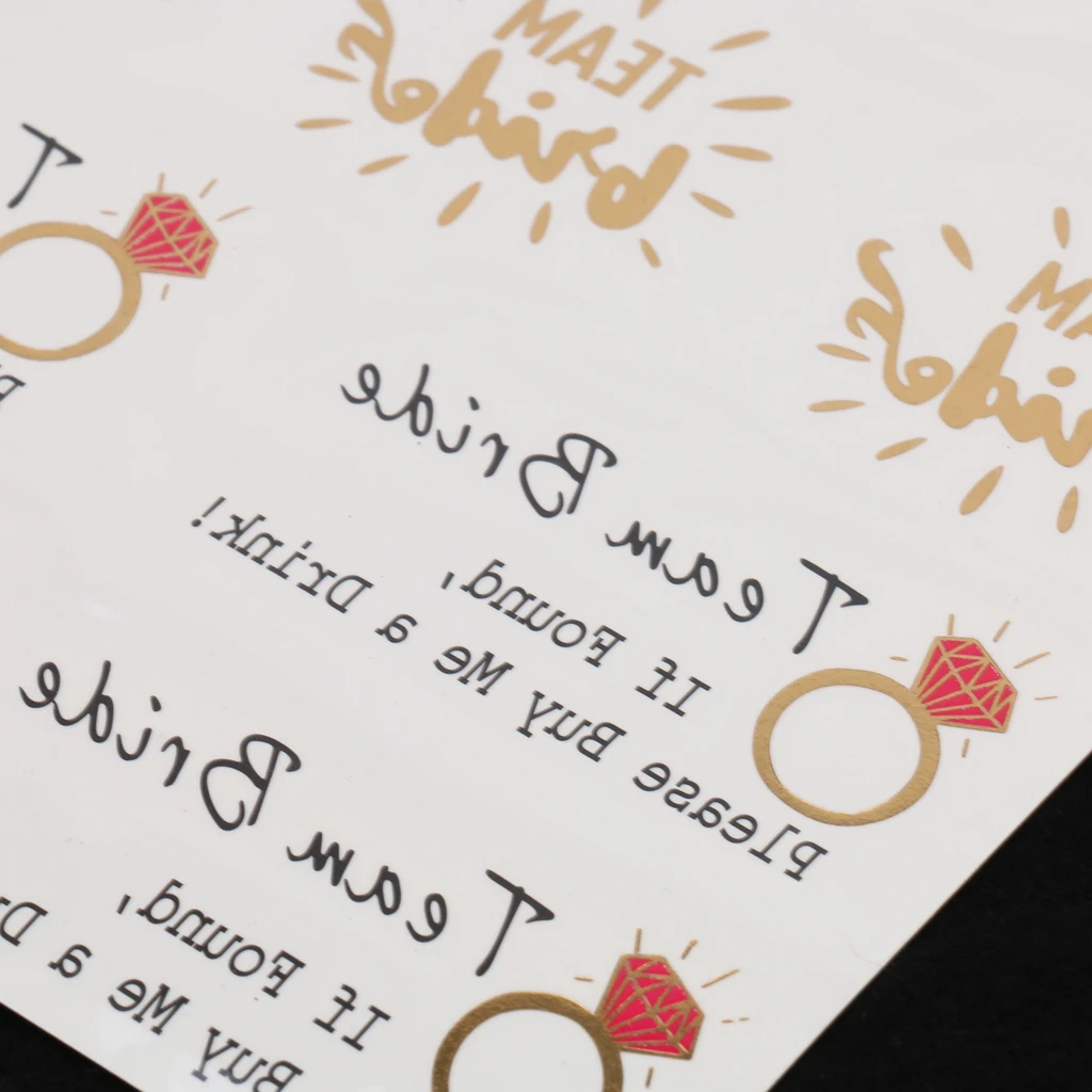 Bachelorette Party Waterproof Temporary Flash Tattoo Stickers