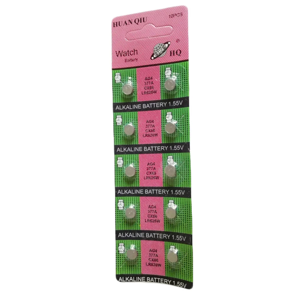 

10PCS/LOT AG4 SR626SW LR626 377 377A 377S 177 Button Battery For Electronic Watch