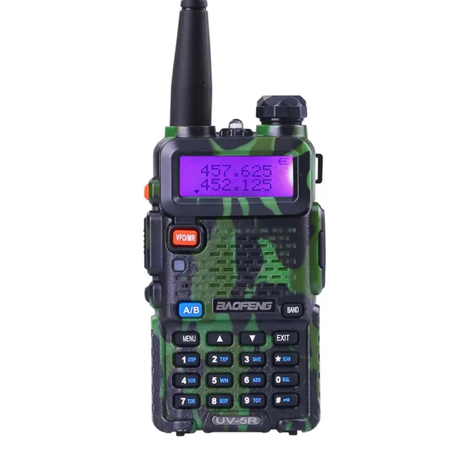 BAOFENG UV5R портативная рация 5 Вт UHF/VHF Двухдиапазонная двухсторонняя рация 1800 мАч емкость аккумулятора радиоприемник с клавиатурой из России - Цвет: Camouflage