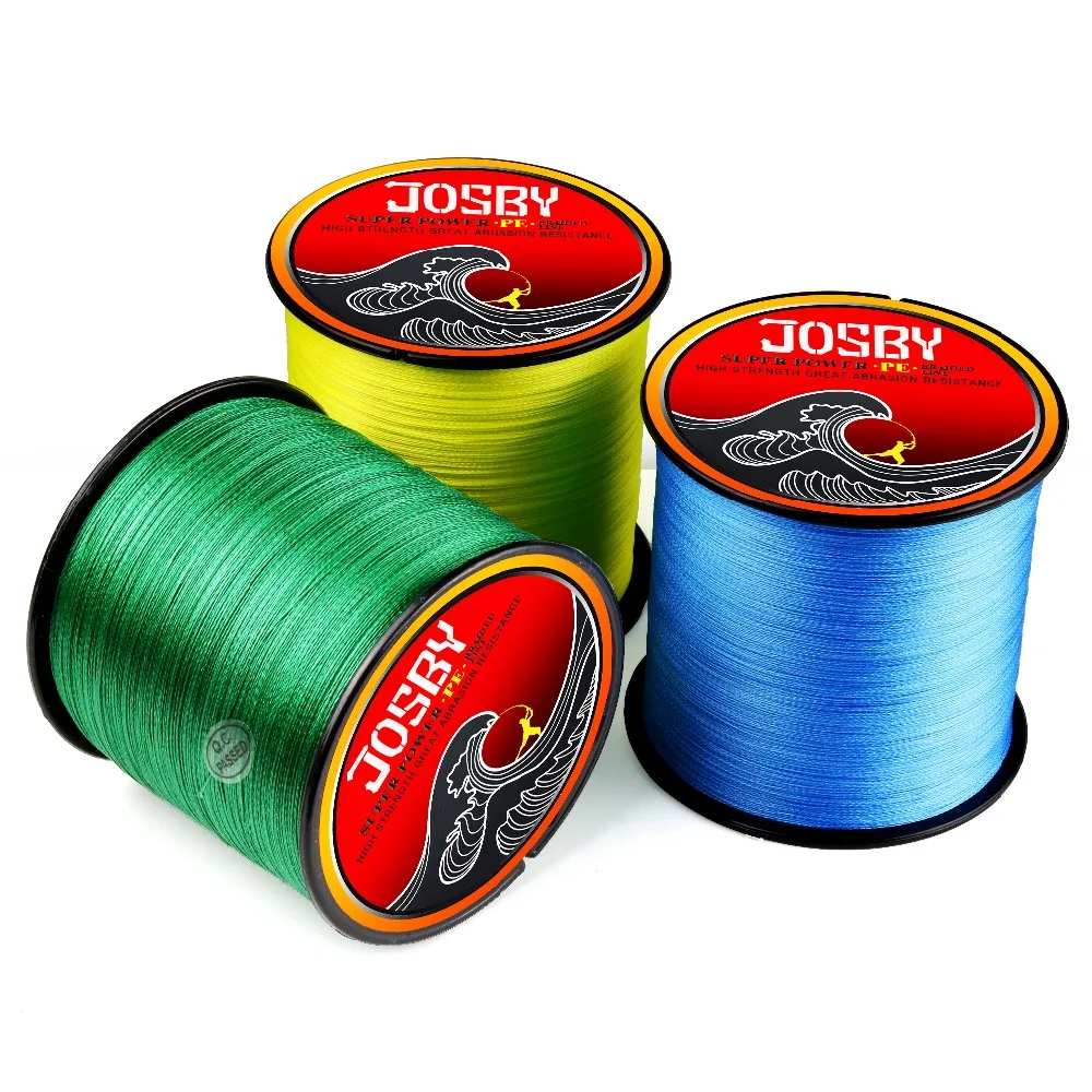 JOSBY 500 м плетеная рыболовная леска 4 нити 10 80 фунтов мультифиламентная